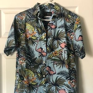Tropical print button up shirt